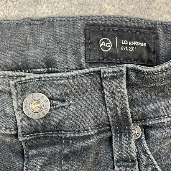 New AG Adriano Goldschmied Mari High Rise Slim Straight Jeans Faded Black Sz 24 - Picture 8 of 13